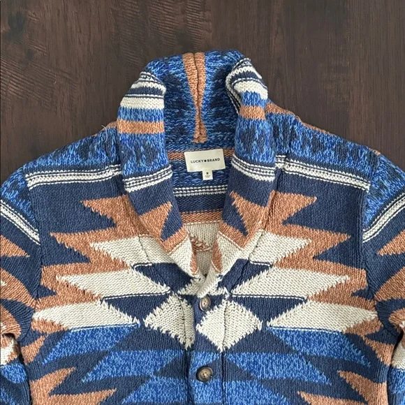 LUCKY BRAND WOMENS CARDIGAN SOUTHWESTERN AZTEC THICK COTTON SOFT MEDIUM - Picture 8 of 16
